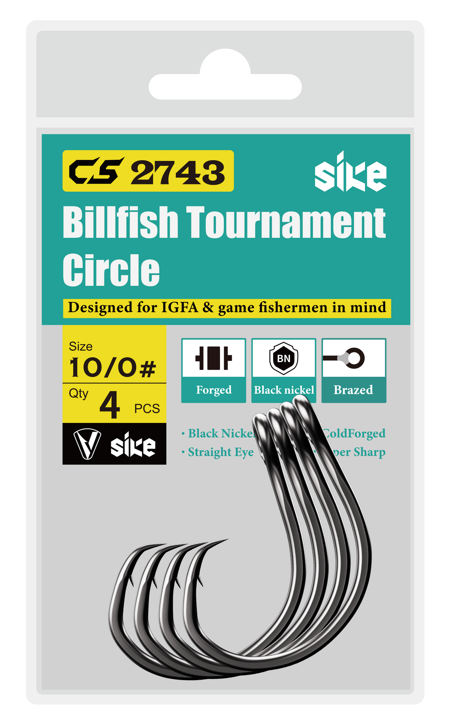 Sike Bill Fish Tournament Circle - Welded Eye Super Anti Rust CS2743