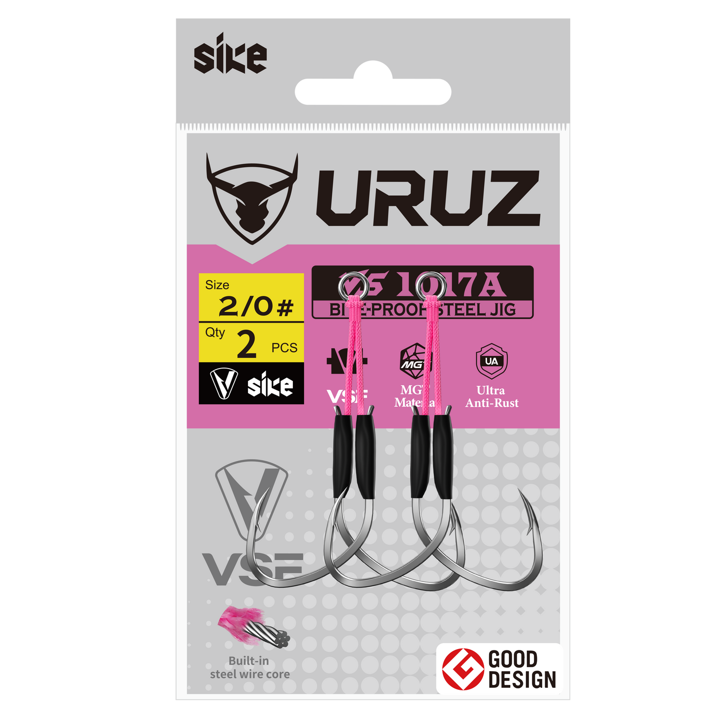 Sike URUZ Steel Wire Core Assits Hooks VS1017A Super Anti Rust