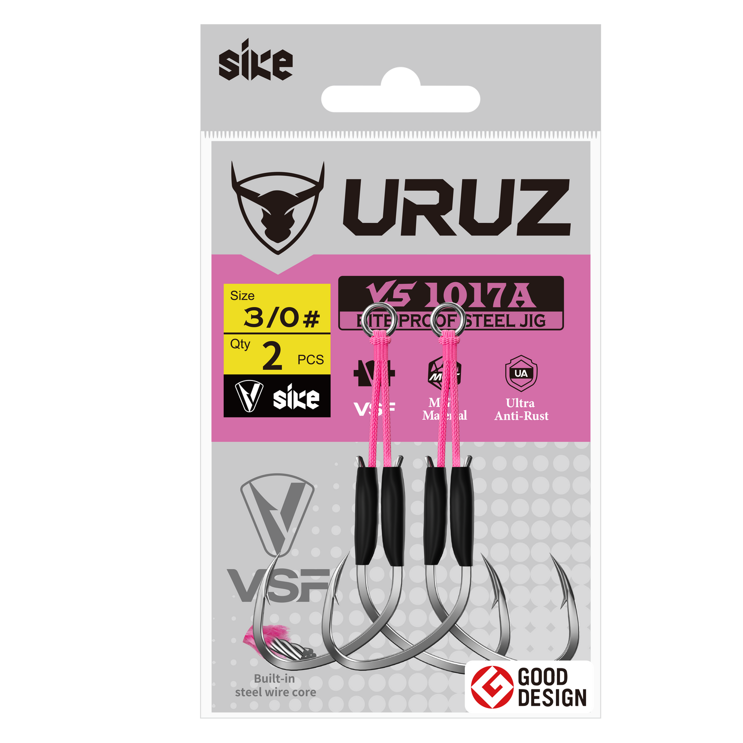 Sike URUZ Steel Wire Core Assits Hooks VS1017A Super Anti Rust