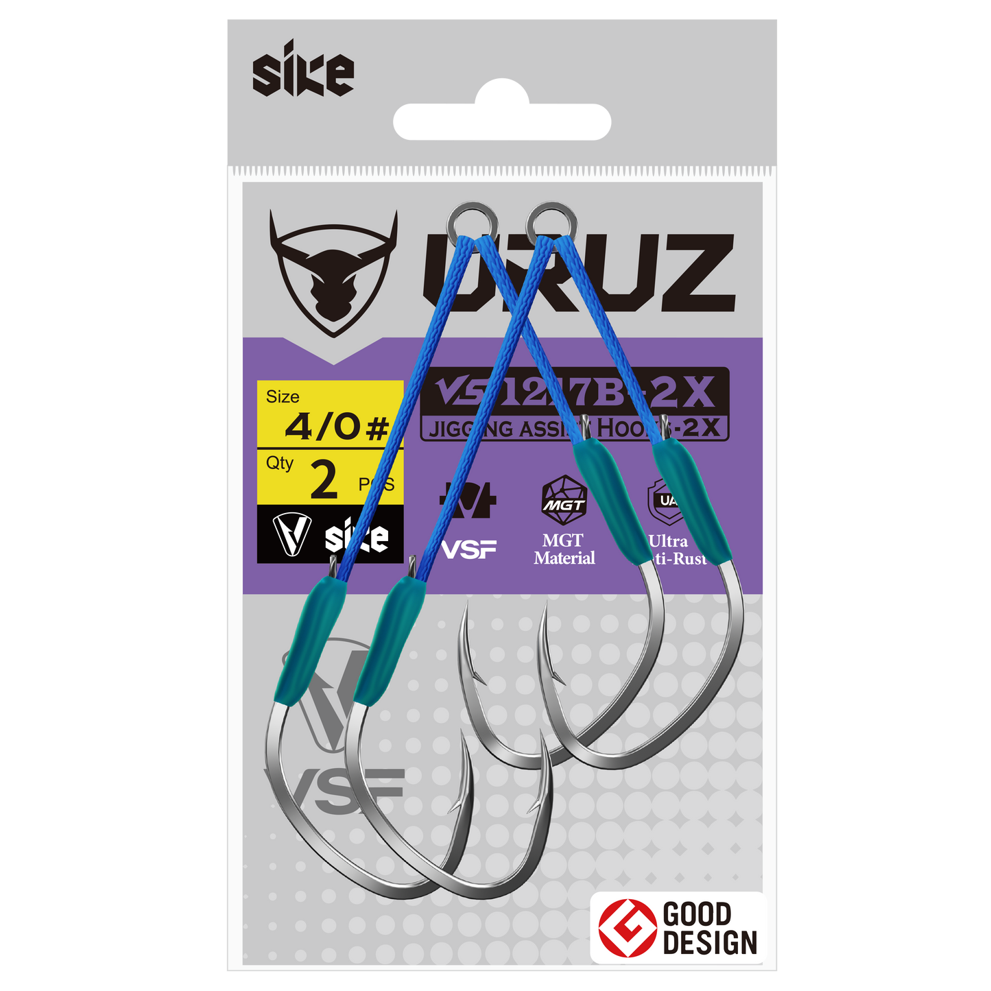 Sike URUZ Twin Offset Assist Hooks VS1217B-2X Super Anti Rust